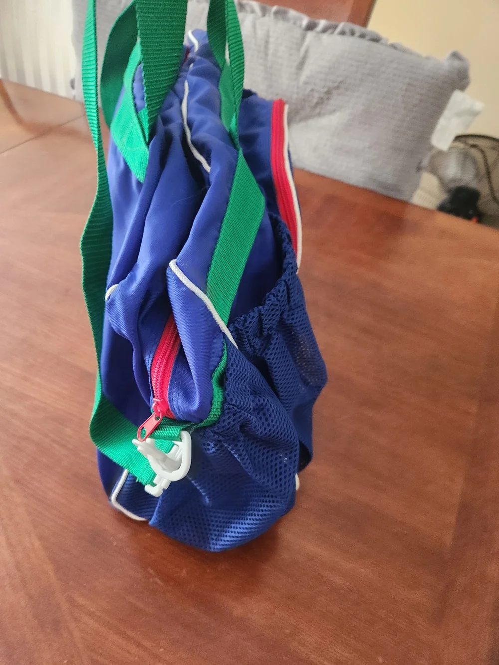 90s Tommy Hilfiger Blue & Green Duffle Bag